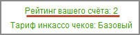 Рейтинг счета